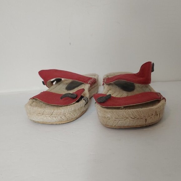 GAP Slip On Platform Espadrilles Sandals  Leather Preppy Retro 90's Y2K Boho - Picture 8 of 9